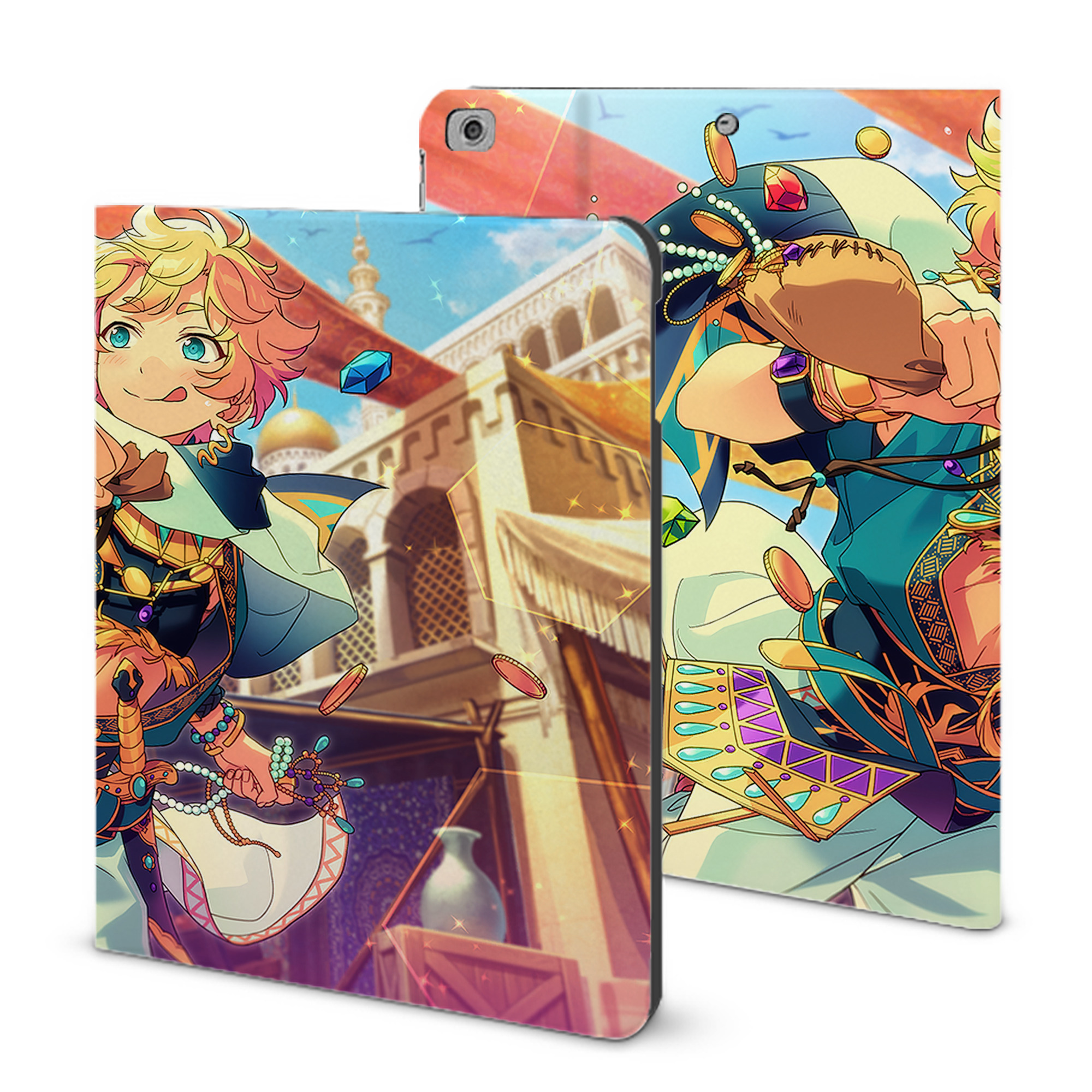 （画像用） あんさんぶるスターズ! Ensemble Stars IPad ケース ブック型 PUレザー TPU 耐衝撃 軽量 薄型 ペン収納なし 全面保護 IPad 各モデル対応